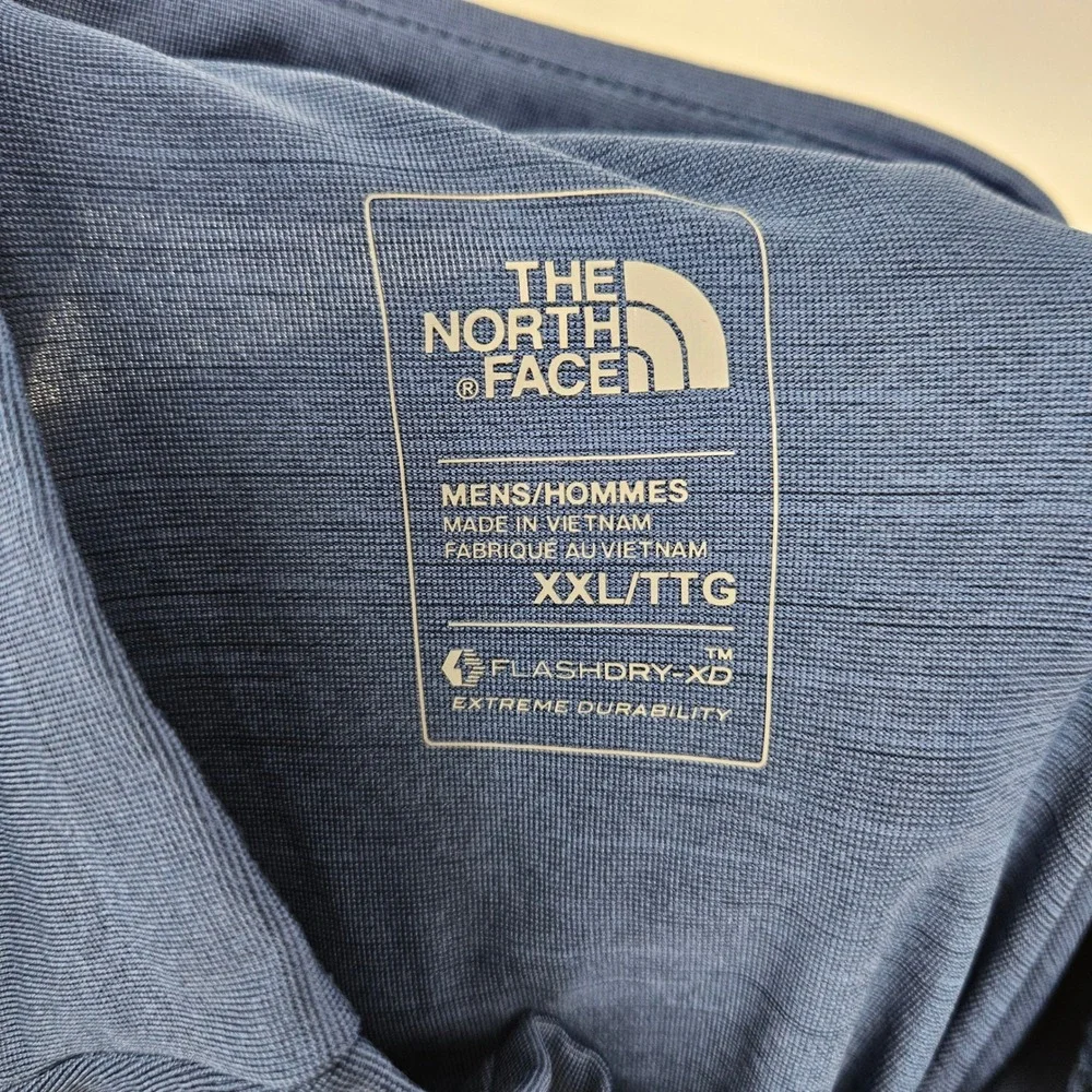 North Face Pullover Mens XXL Blue Quarter Zip Fleece Sweater‎ Outdoor Kilowatt
